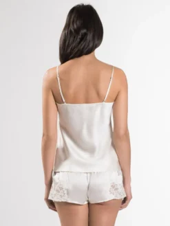 100% Seide Top CRÉPUSCULE SATINÉ Naturweiß Von Aubade -Feine Unterwaesche Geschaft seide top shorts crepuscule satinee vi38 vi61 nacre aubade