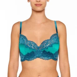 Seide Triangel BH ADRIANA Von Millesia -Feine Unterwaesche Geschaft seide triangel bh adriana m1325 tuerkis blau millesia lingerie