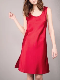 100% Seide Träger-Unterkleid KLASSIK SATIN Von Eva B. Bitzer -Feine Unterwaesche Geschaft seide unterkleid 27318378 rot eva bitzer