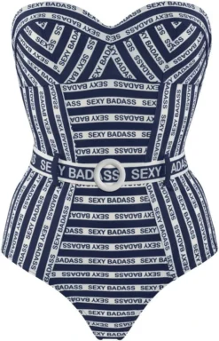 Badeanzug SEXY BADASS Blau-weiss Von Marlies Dekkers -Feine Unterwaesche Geschaft sexy badass badeanzug blau weiss 35024 b 2 marlies dekkers 3