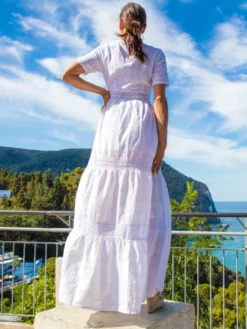 Sommerkleid Mit Spitze ARIANNA Lang Weiß Von Laetitia Beachwear -Feine Unterwaesche Geschaft sommerkleid weiss lang a141 arianna laetitia beachwear 4
