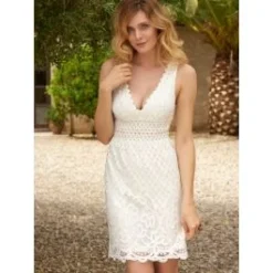 Baumwolle-Spitze Sommerkleid GITANE Naturweiss Von Marjolaine