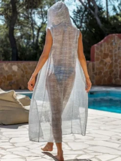 Strandkaftan SILVER GLITTER GODESS ROBE Von Eniqua 6 Strandkaftan SILVER GLITTER GODESS ROBE Von Eniqua -Feine Unterwaesche Geschaft strand robe silber silver glitter godess 3204524 eniqua 3