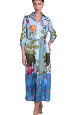 Strandkleid JUNGLE ATTITUDE Von Pin-Up Stars -Feine Unterwaesche Geschaft strandkleid jungle attitude blau pa111a pin up stars 2 5