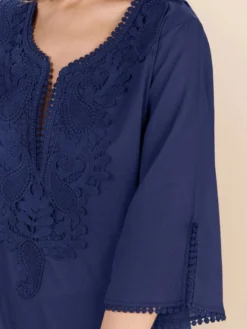 100% Baumwolle Strandtunika NOAM 98 Dunkelblau Von Pain De Sucre -Feine Unterwaesche Geschaft strandkleid noam dunkelblau pain de sucre 3