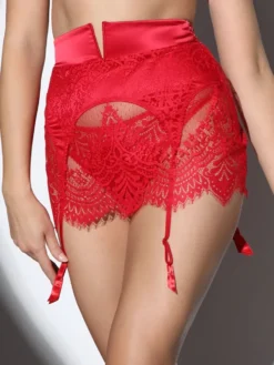 Strapsgürtel Spitze BLACK SWAN Von Prelude Milano -Feine Unterwaesche Geschaft strapsguertel rot yj286 black swan prelude 2