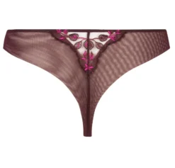 String AVEU EN FLEURS Seide Von Lise Charmel -Feine Unterwaesche Geschaft string ach0043 violett mit muster aveu en fleurs