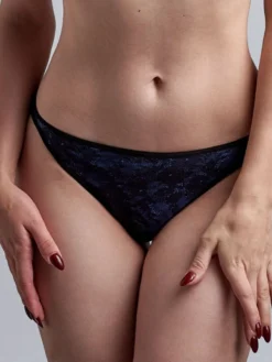 String 2 Cm DAME DE PARIS STYLE Bijou Blue Von Marlies Dekkers -Feine Unterwaesche Geschaft tanga bijou blau 19534 dame de paris marlies dekkers 2