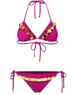 Triangel Bikini GOLDEN SUNSET WAVES Von Eniqua -Feine Unterwaesche Geschaft triangel bikini pink golden sunset wave 3201701 eniqua 1