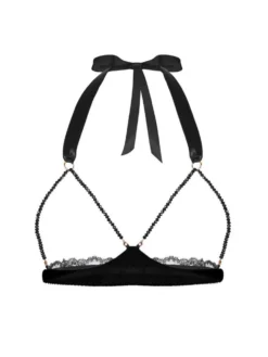 Ouvert Triangel-BH GEISHA SG Mit Schmuck-Kristallen Von Cadolle -Feine Unterwaesche Geschaft triangle geisha perles noir 4500ab cadolle 2 1