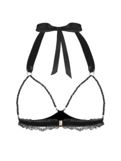 Ouvert Triangel-BH GEISHA SG Mit Schmuck-Kristallen Von Cadolle -Feine Unterwaesche Geschaft triangle geisha perles noir 4500ab cadolle 4 1